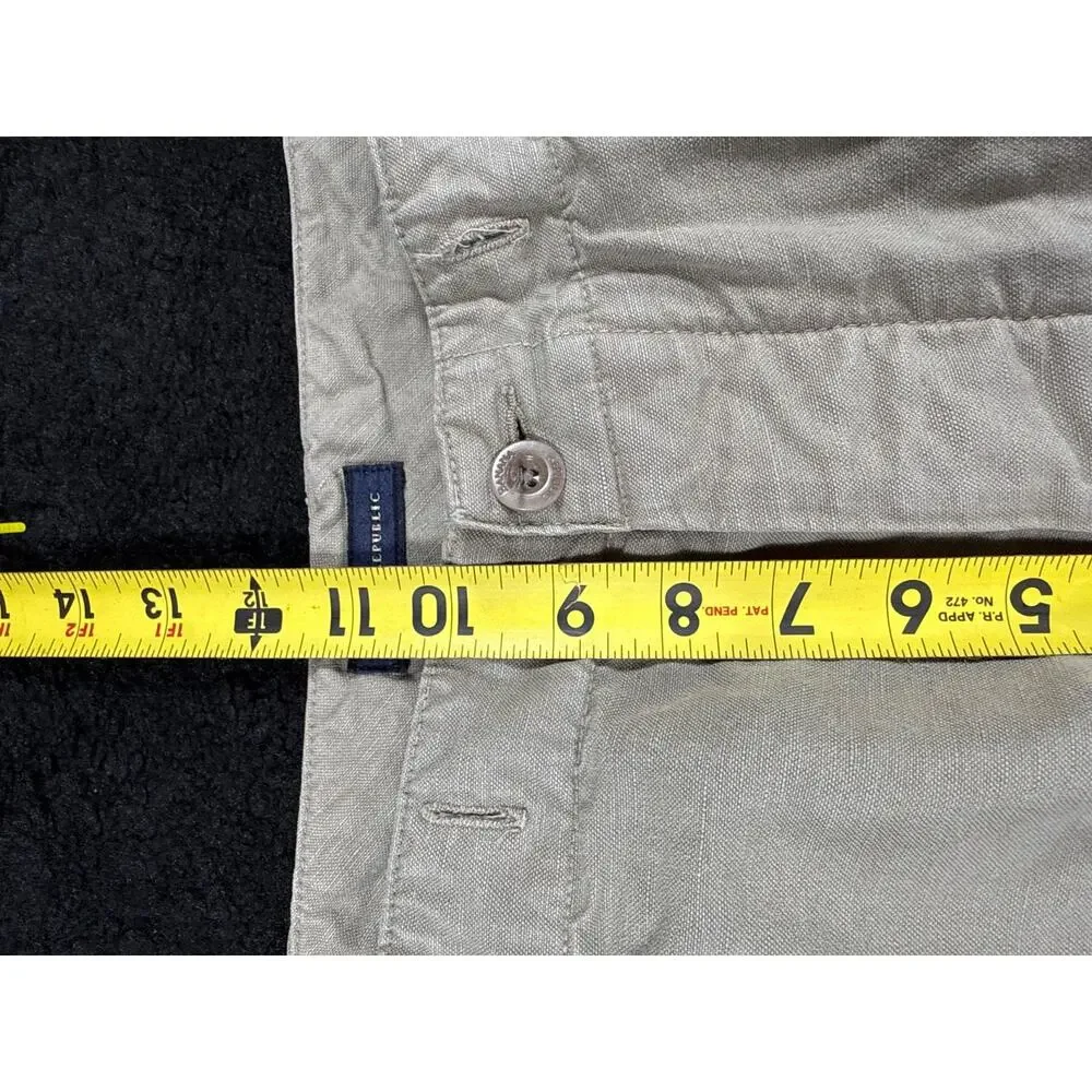 Banana Republic Pants Mens 32x32 Brown Linen Blend Cargo Utility Casual Beach